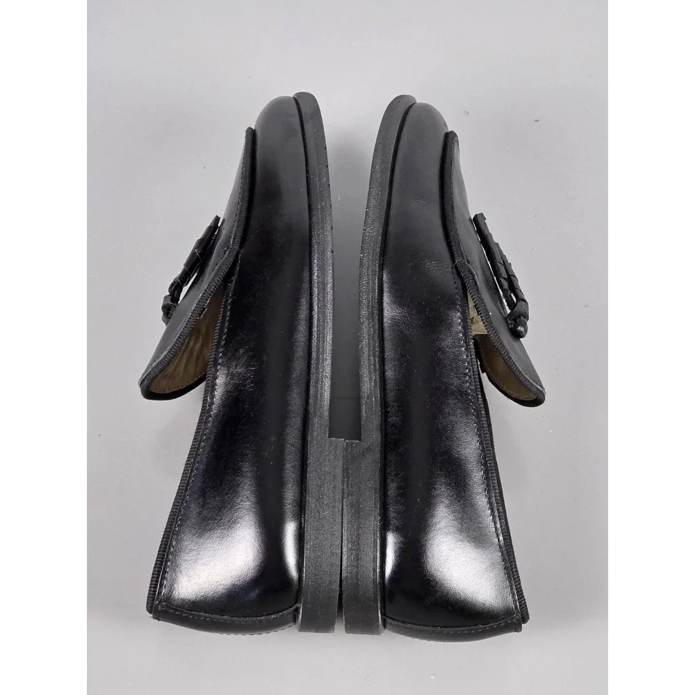 Papanatas Kids Black Leather Tassel Loafers EU 32 US 1 Made in Spain NWOT Dress